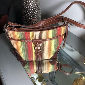 Etienne Aigner Shoulder Bag: Brown Stripes